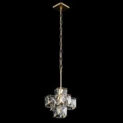 Varaluz Cubic 12"W Calypso Gold And Crystal Mini Pendant -Lighting Sales Shop varaluz cubic 12 inchw calypso gold and crystal mini pendant 69p53views3