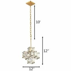 Varaluz Cubic 12"W Calypso Gold And Crystal Mini Pendant -Lighting Sales Shop varaluz cubic 12 inchw calypso gold and crystal mini pendant 69p53views4
