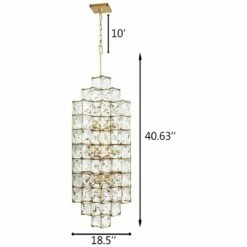 Varaluz Cubic 18 1/2"W Calypso Gold W/ Crystal Foyer Pendant -Lighting Sales Shop varaluz cubic 18 and one half inchw calypso gold w crystal foyer pendant 69p47views2