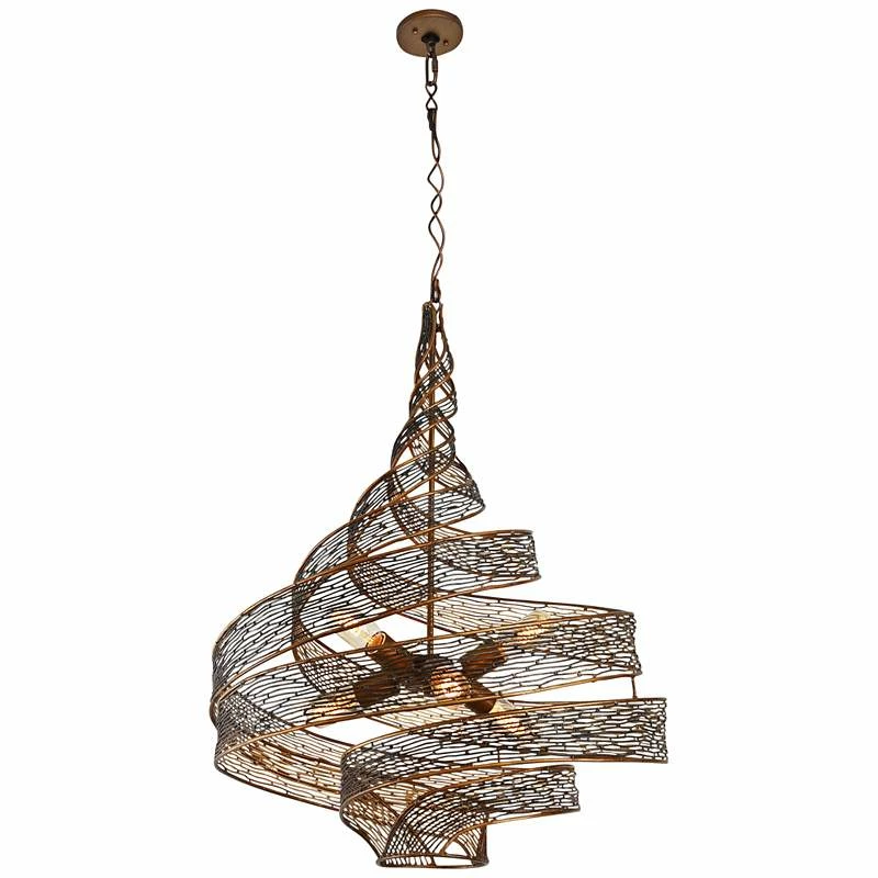 Varaluz Flow 26" Wide Hammered Ore Twist 6-Light Modern Pendant 4 Varaluz Flow 26" Wide Hammered Ore Twist 6-Light Modern Pendant - Image 2