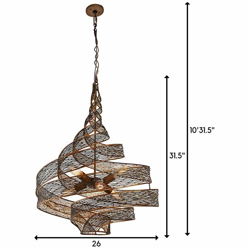 Varaluz Flow 26" Wide Hammered Ore Twist 6-Light Modern Pendant 7 Varaluz Flow 26" Wide Hammered Ore Twist 6-Light Modern Pendant - Image 5