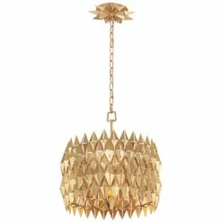 Varaluz Forever 18" Wide French Gold Drum Pendant Light