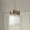 Varaluz Matrix 14" Wide Havana Gold And Fluted Glass Pendant