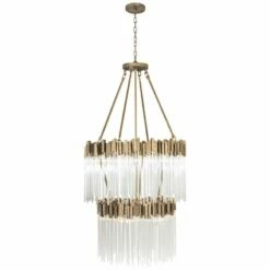Varaluz Matrix 30" Wide Havana Gold 2-Tier Chandelier