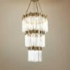 Varaluz Matrix 30"W Havana Gold And Fluted Glass Chandelier
