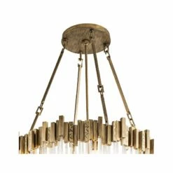 Varaluz Matrix 30"W Havana Gold And Fluted Glass Chandelier -Lighting Sales Shop varaluz matrix 30 inchw havana gold and fluted glass chandelier 69p38views1