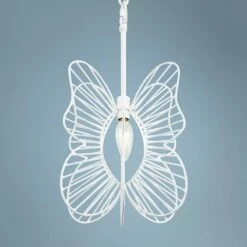 Varaluz Monarch 9" Wide White Butterfly Mini Pendant Light