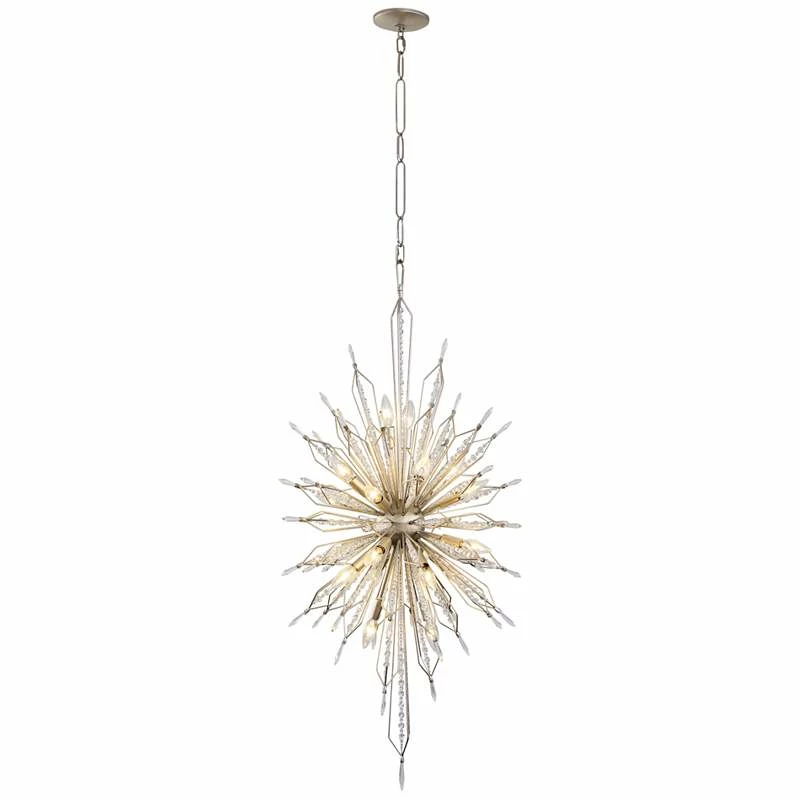 Varaluz Orbital 24" Wide Gold Dust And Crystal Foyer Pendant 4 Varaluz Orbital 24" Wide Gold Dust And Crystal Foyer Pendant - Image 2