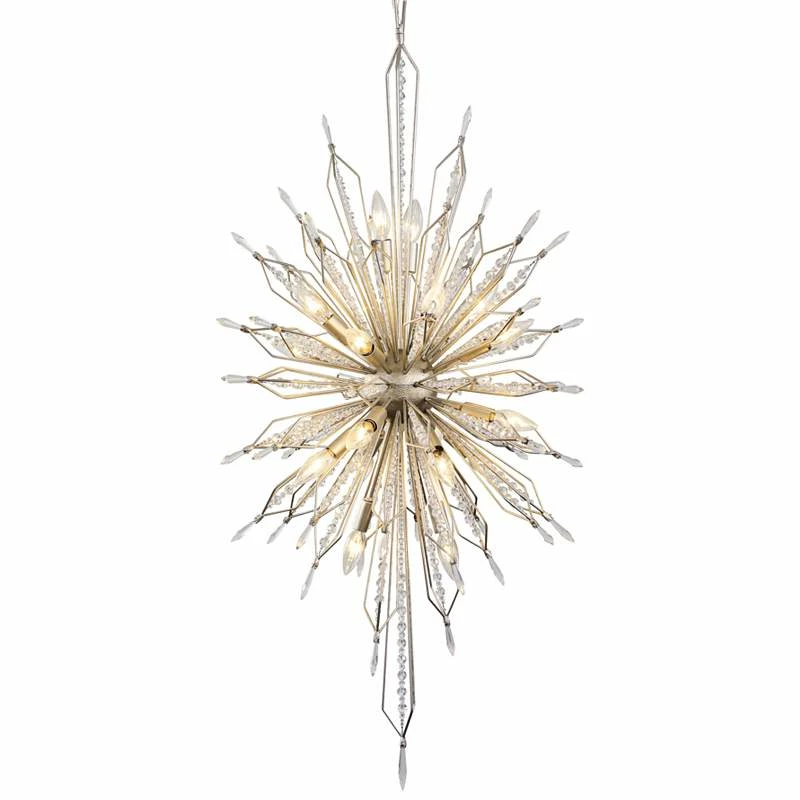 Varaluz Orbital 24" Wide Gold Dust And Crystal Foyer Pendant 5 Varaluz Orbital 24" Wide Gold Dust And Crystal Foyer Pendant - Image 3