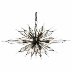 Varaluz Orbital 36" Wide Black And Crystal Modern Ceiling Pendant