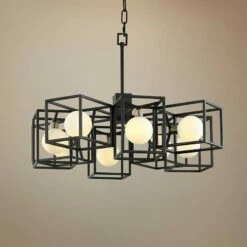 Varaluz Plaza 25 1/2" Wide Carbon 8-Light LED Pendant