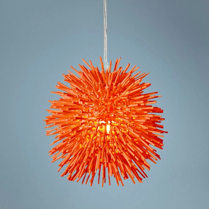 Varaluz Urchin 6 1/4" Wide Electric Pumpkin Orange Mini Pendant 3 Varaluz Urchin 6 1/4" Wide Electric Pumpkin Orange Mini Pendant