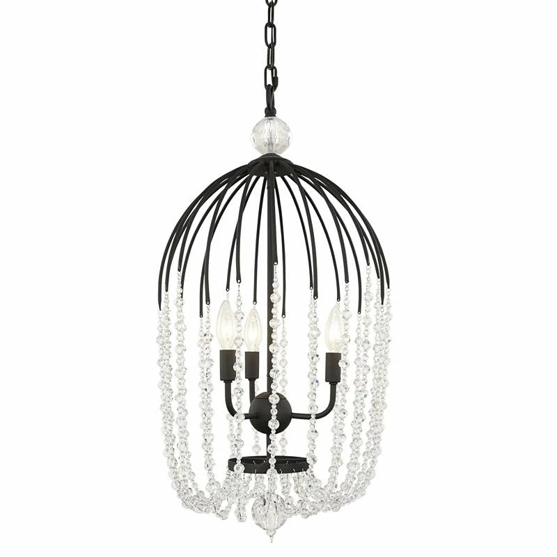 Varaluz Voliere 14 1/2" Wide Matte Black Crystal 3-Light Pendant 3 Varaluz Voliere 14 1/2" Wide Matte Black Crystal 3-Light Pendant