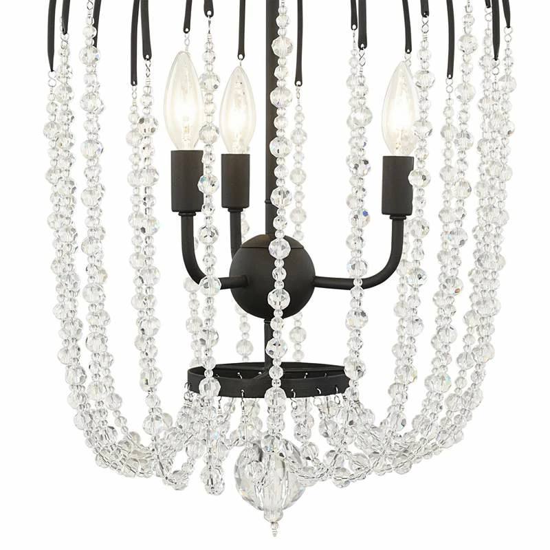 Varaluz Voliere 14 1/2" Wide Matte Black Crystal 3-Light Pendant 4 Varaluz Voliere 14 1/2" Wide Matte Black Crystal 3-Light Pendant - Image 2