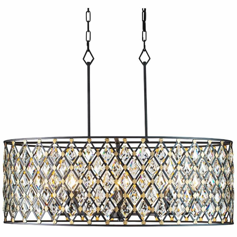 Varaluz Windsor 36"W Carbon And Gold Island Pendant Light 3 Varaluz Windsor 36"W Carbon And Gold Island Pendant Light