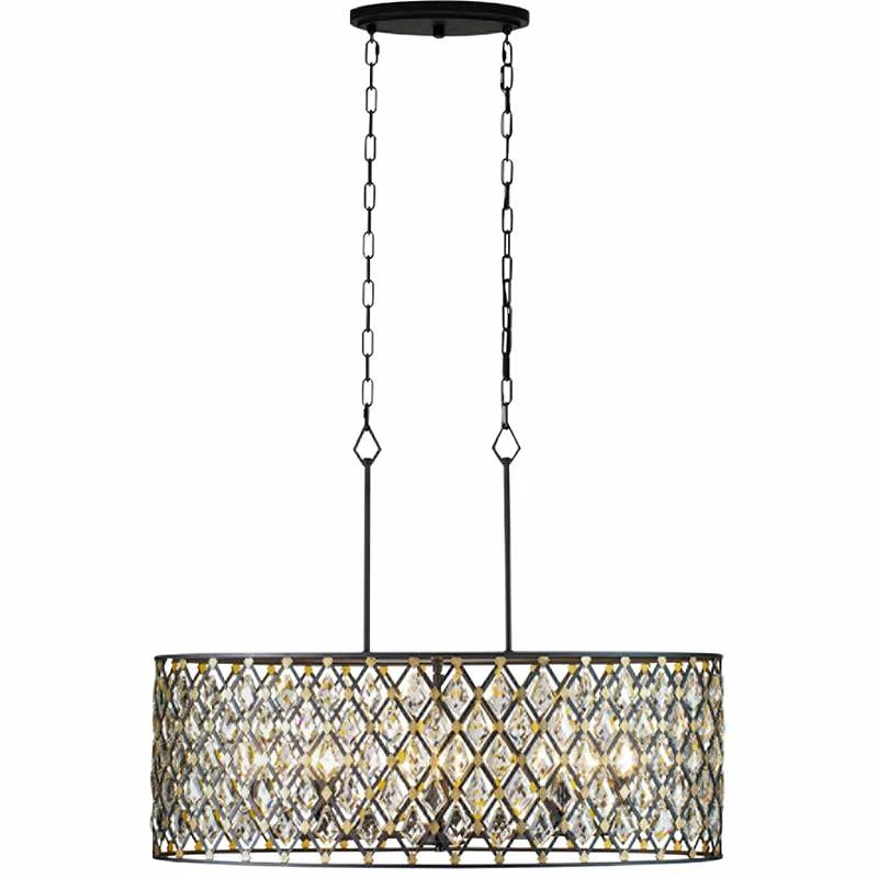 Varaluz Windsor 36"W Carbon And Gold Island Pendant Light 4 Varaluz Windsor 36"W Carbon And Gold Island Pendant Light - Image 2
