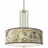 Venetian Marble Carey 24" Brushed Nickel 4-Light Chandelier