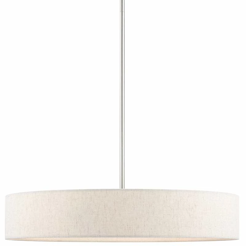 Venlo 22" Wide Brushed Nickel Drum Pendant Light 3 Venlo 22" Wide Brushed Nickel Drum Pendant Light