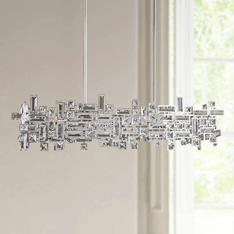 Vermeer 35"W Polished Chrome Kitchen Island Light Pendant 3 Vermeer 35"W Polished Chrome Kitchen Island Light Pendant