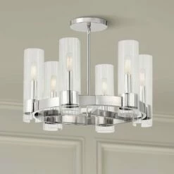 Vernon Place 20 1/4" Wide Chrome 6-Light Chandelier