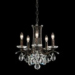Vesca 15"W Heirloom Bronze And Crystal 5-Light Chandelier