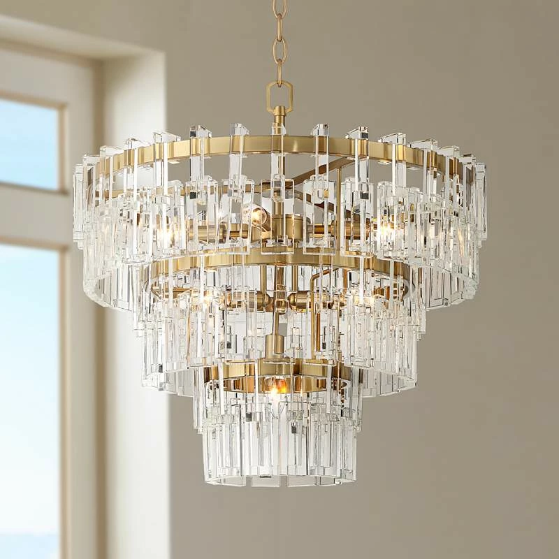 Vienna Full Spectrum Luxum 23 1/2" Brass 8-Light Crystal Chandelier 3 Vienna Full Spectrum Luxum 23 1/2" Brass 8-Light Crystal Chandelier