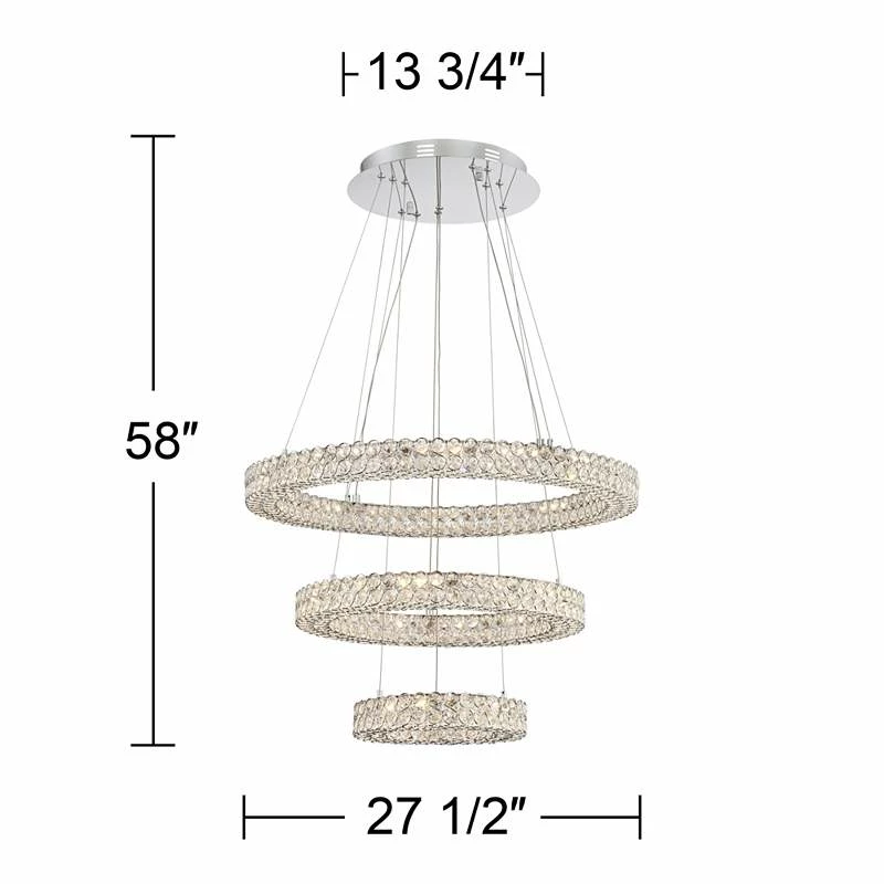 Vienna Full Spectrum Perriello 27 1/2" Crystal Ring LED Chandelier 9 Vienna Full Spectrum Perriello 27 1/2" Crystal Ring LED Chandelier - Image 7