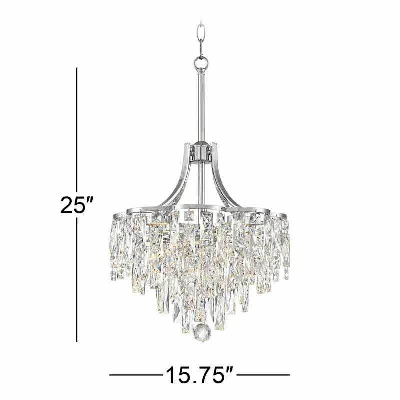 Villette 15 3/4" Wide Chrome LED Crystal Pendant Light 9 Villette 15 3/4" Wide Chrome LED Crystal Pendant Light - Image 7
