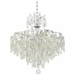 Villette 20 1/4" Wide Chrome And Crystal LED Pendant Light -Lighting Sales Shop villette 20 and one quarter inch wide chrome and crystal led pendant light 39j68