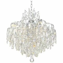 Villette 20 1/4" Wide Chrome And Crystal LED Pendant Light -Lighting Sales Shop villette 20 and one quarter inch wide chrome and crystal led pendant light 39j68views1