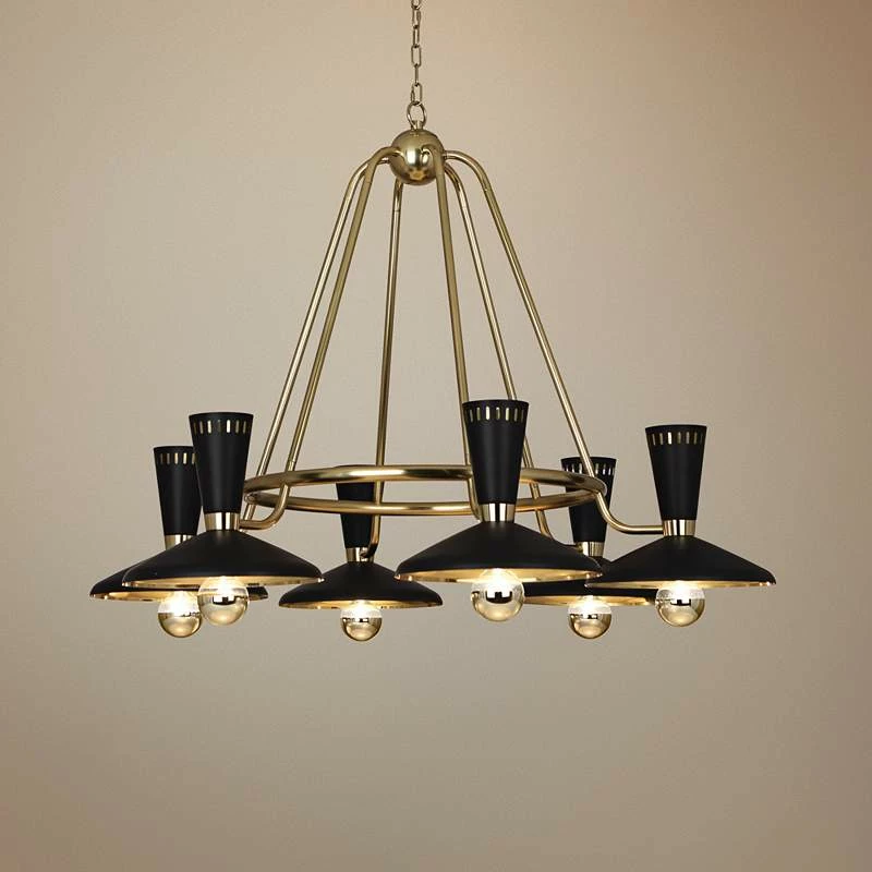Vortex 46 1/4"W Modern Brass And Black 6-Light Chandelier 3 Vortex 46 1/4"W Modern Brass And Black 6-Light Chandelier
