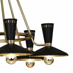 Vortex 46 1/4"W Modern Brass And Black 6-Light Chandelier 7 Vortex 46 1/4"W Modern Brass And Black 6-Light Chandelier -Lighting Sales Shop vortex 46 and one quarter inchw modern brass and black 6 light chandelier 35p54views1