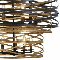 Vortic Flow 30" Wide Dark Bronze And Gold 18-Light Chandelier -Lighting Sales Shop vortic flow 30 inch wide dark bronze and gold 18 light chandelier 58m54views1