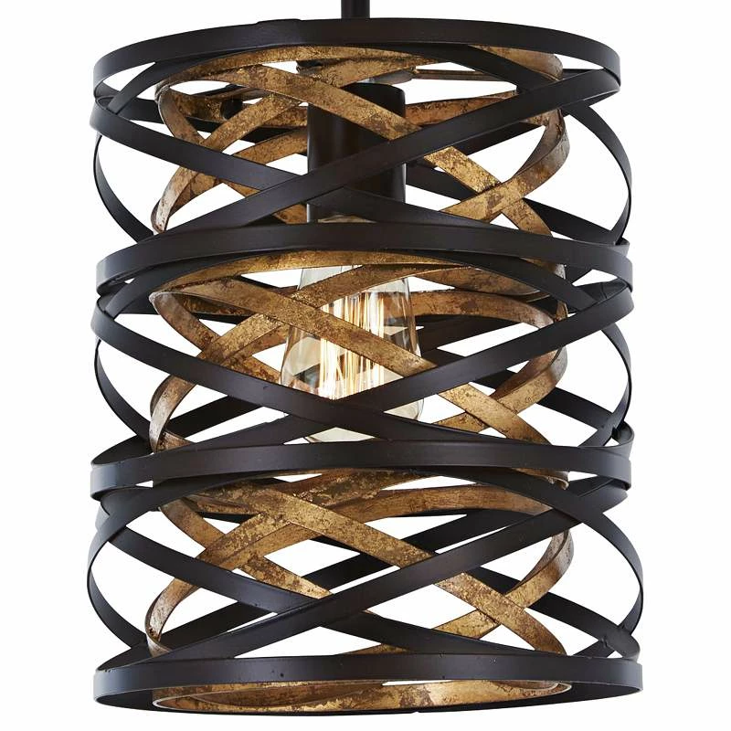 Vortic Flow 8 1/2"W Dark Bronze And Mosaic Gold Mini Pendant 5 Vortic Flow 8 1/2"W Dark Bronze And Mosaic Gold Mini Pendant - Image 3