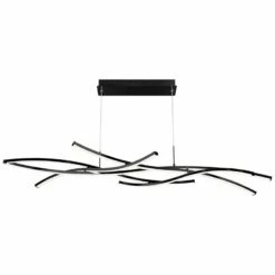 WAC Divergence 64" Wide LED Modern Linear Chandelier In Black