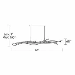 WAC Divergence 64" Wide LED Modern Linear Chandelier In Black -Lighting Sales Shop wac divergence 64 inch wide led modern linear chandelier in black 155n3views3