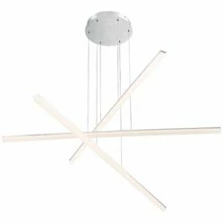 WAC Stack 48" Wide 3-Light Brushed Aluminum Modern Linear Arm Pendant