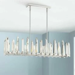 Watson 42" Wide Polished Nickel 6-Light Island Chandelier