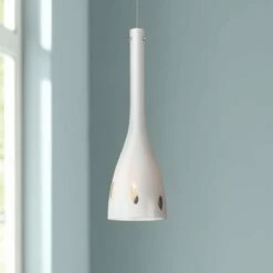 White Glass 4 1/4"W Brushed Steel Low Voltage Mini Pendant
