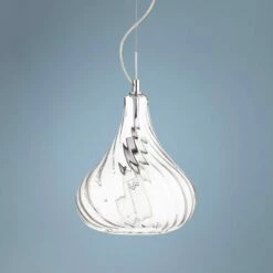 Winding 9" Wide Clear Glass Mini Pendant