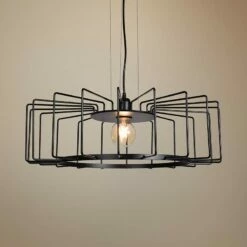 Wired 23 1/4" Wide Black LED Pendant Light