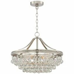 Wohlfurst 20 1/4" Wide Brushed Nickel Crystal Pendant Light -Lighting Sales Shop wohlfurst 20 and one quarter inch wide brushed nickel crystal pendant light 1k581
