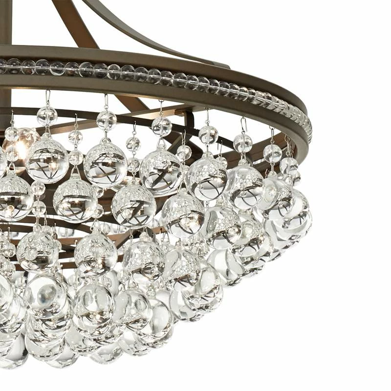 Wohlfurst 20 1/4"W Bronze 5-Light Crystal Pendant Light 5 Wohlfurst 20 1/4"W Bronze 5-Light Crystal Pendant Light - Image 3