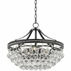 Wohlfurst 20" Wide Black Clear Crystal Pendant Light -Lighting Sales Shop wohlfurst 20 inch wide black clear crystal pendant light 367m2