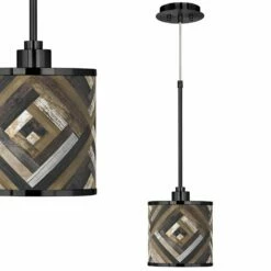 Woodwork Diamonds Giclee Black Mini Pendant Light