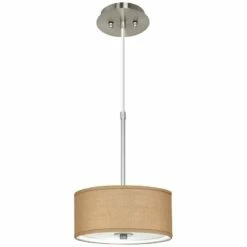 Woven Burlap 10 1/4" Wide Mini Pendant