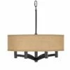 Woven Burlap Ava 6-Light Black Pendant Chandelier -Lighting Sales Shop woven burlap ava 6 light black pendant chandelier 712j6