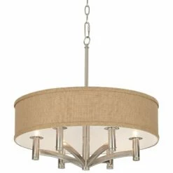 Woven Burlap Ava 6-Light Nickel Pendant Chandelier -Lighting Sales Shop woven burlap ava 6 light nickel pendant chandelier 9k797views3