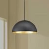 Yolo 18" Wide Dark Bronze And Gold Leaf LED Pendant Light