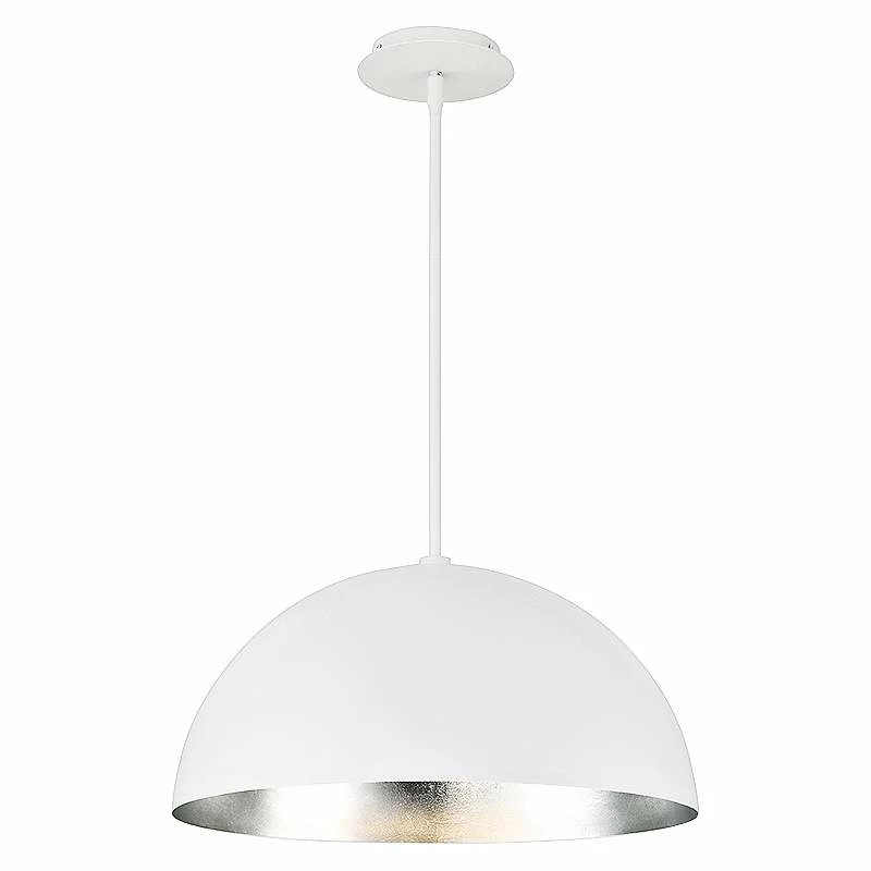 Yolo 18" Wide White And Silver Leaf LED Pendant Light 3 Yolo 18" Wide White And Silver Leaf LED Pendant Light